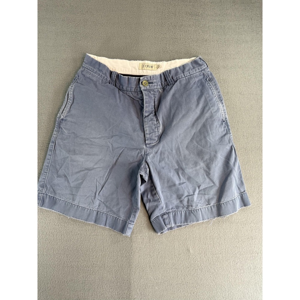 J.Crew Shorts Mens 34 Blue‎ Chino Flat Front Canvas 8 Inseam Casual Summer